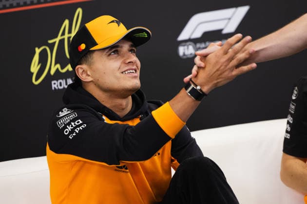 December 4, 2025, Abu Dhabi, Abu Dhabi, United Arab Emirates: 4 LANDO NORRIS (GBR, McLaren Racing F1 Team) during the driver s press conference, PK, Pressekonferenz on Media Day (Thursday) at the Formula 1 Etihad Airways Abu Dhabi Prix 2025 at the Yas Marina Circuit in Abu Dhabi, United Arab Emirates Abu Dhabi United Arab Emirates - ZUMAr193 20251204_zsp_r193_076 Copyright: xSaraxRuffonix