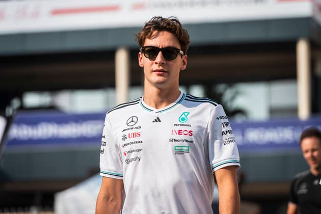 Formula 1 Etihad Airways Abu Dhabi Grand Prix 2025 Loïs Gelbart Carrasco OVERTAKE MAXPPP - Abu Dhabi 04 12 2025 63 RUSSELL George (gbr), Mercedes AMG Petronas, portrait at the Formula 1 Etihad Airways Abu Dhabi Grand Prix 2025, the 24th round of the 2025 FIA Formula 1 World Championship, WM, Weltmeisterschaft at Yas Marina Circuit in Abu Dhabi, United Arab Emirates, from 4 to 7 December 2025 Abu Dhabi Yas Marina Circuit United Arab Emirates  Copyright: xOVERTAKE MAXPPPxLoïsxGelbartxCarrascox OVT202512041153 OVT202512041153