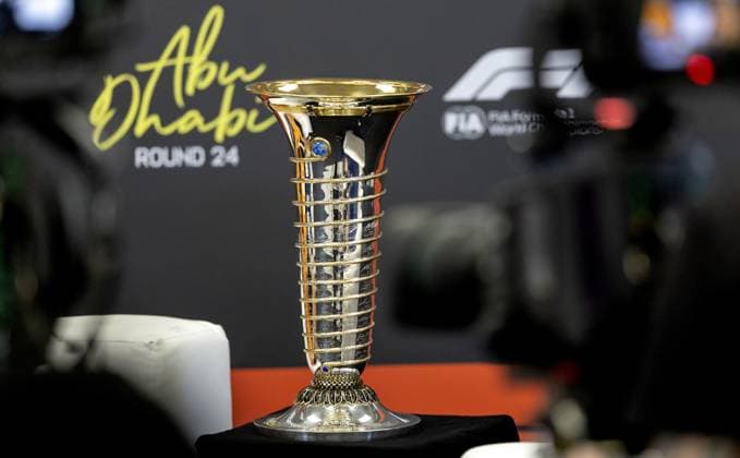ABU DHABI - The Formula 1 World Championship, WM, Weltmeisterschaft trophy at the Yas Marina Circuit in the lead-up to the Abu Dhabi Grand Prix. ANP SANDER KONING xVIxANPxSportx xxANPxIVx 543858051 originalFilename: 543858051.jpg