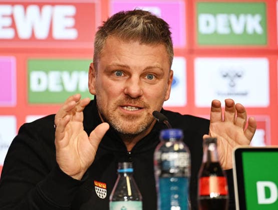 03 12 2025, xophax, Soccer 1 Bundesliga Season 2025 2026 1 FC Köln , Press conference at Rhein Energie Stadium Coach Lukas Kwasniok 1 FC Köln Köln
