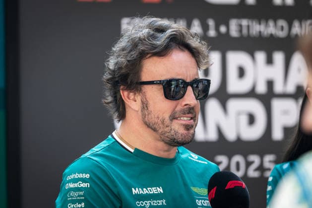 Yas Marina Circuit, Abu Dhabi, United Arab Emirates 4.December.2025; Fernando Alonso of Spain and Aston Martin Aramco F1 Team during Formula One Abu Dhabi Grand Prix  aflo_312476801
