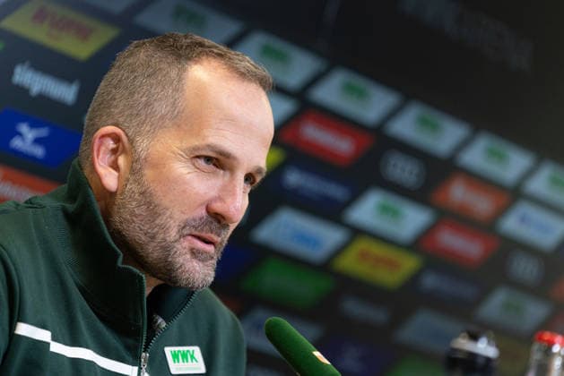 Manuel Baum Interim Coach FC Augsburg , Press conference before the match against Bayer Leverkusen