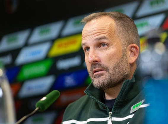 Manuel Baum Interim Coach FC Augsburg , Press conference before the match against Bayer Leverkusen