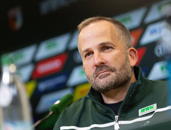Manuel Baum Interim Coach FC Augsburg , Press conference before the match against Bayer Leverkusen
