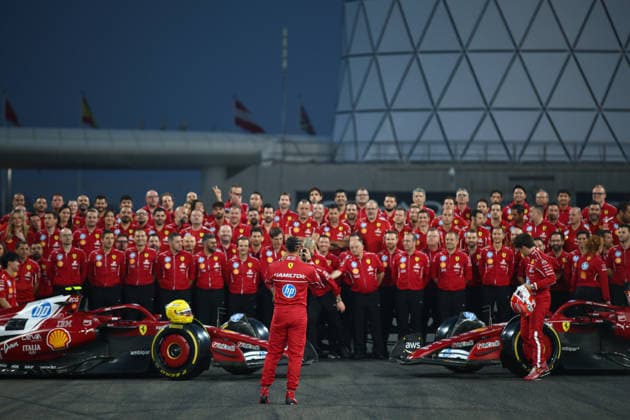 Lewis Hamilton of Great Britain and Scuderia Ferrari and Charles Leclerc of Monaco and Scuderia Ferrari , Previews, F1 Grand Prix of Abu Dhabi, on 04 December 2025 in Abu Dhabi, United Arab Emirates Photo by Diogo Cardoso DeFodi Images Lewis Hamilton of Great Britain and Scuderia Ferrari and Charles Leclerc of Monaco and Scuderia Ferrari , Previews, F1 Grand Prix of Abu Dhabi, Yas Marina Circuit on December 4, 2025 in Abu Dhabi, United Arab Emirates Photo by Diogo Cardoso DeFodi Images