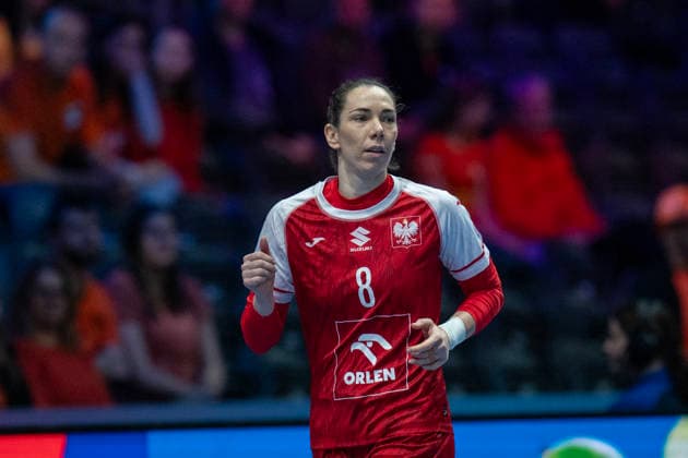 2025-12-04 Poland vs Argentina ROTTERDAM, NETHERLANDS - DECEMBER 4: Monika Kobylinska of Poland during the IHF Worldchampionship 2025 match for women, between Poland and Argentina at Ahoy on December 4, 2025 in Rotterdam, Netherlands. Rotterdam Ahoy Netherlands Content not available for redistribution in The Netherlands directly or indirectly through any third parties. Copyright: xHenkxSeppenx