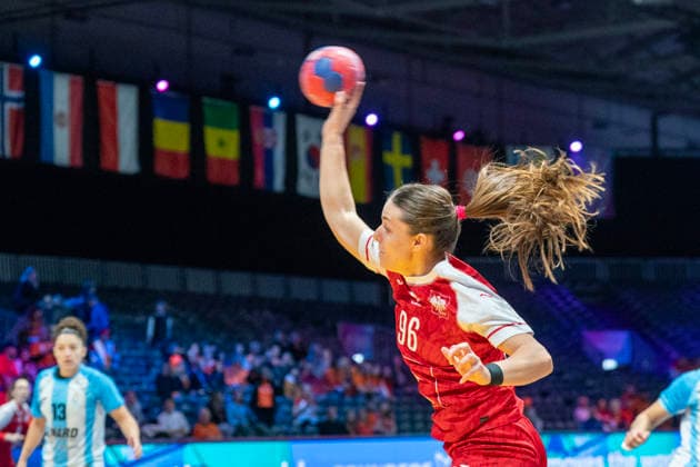 2025-12-04 Poland vs Argentina ROTTERDAM, NETHERLANDS - DECEMBER 4: Dagmara Nocun of Poland during the IHF Worldchampionship 2025 match for women, between Poland and Argentina at Ahoy on December 4, 2025 in Rotterdam, Netherlands. Rotterdam Ahoy Netherlands Content not available for redistribution in The Netherlands directly or indirectly through any third parties. Copyright: xHenkxSeppenx