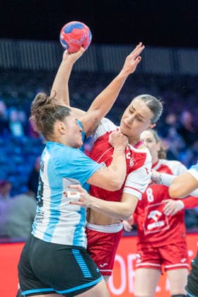 2025-12-04 Poland vs Argentina ROTTERDAM, NETHERLANDS - DECEMBER 4: Katazyna Cygan of Poland during the IHF Worldchampionship 2025 match for women, between Poland and Argentina at Ahoy on December 4, 2025 in Rotterdam, Netherlands. Rotterdam Ahoy Netherlands Content not available for redistribution in The Netherlands directly or indirectly through any third parties. Copyright: xHenkxSeppenx