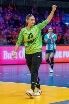 2025-12-04 Poland vs Argentina ROTTERDAM, NETHERLANDS - DECEMBER 4: Valentina Menucci of Argentina during the IHF Worldchampionship 2025 match for women, between Poland and Argentina at Ahoy on December 4, 2025 in Rotterdam, Netherlands. Rotterdam Ahoy Netherlands Content not available for redistribution in The Netherlands directly or indirectly through any third parties. Copyright: xHenkxSeppenx
