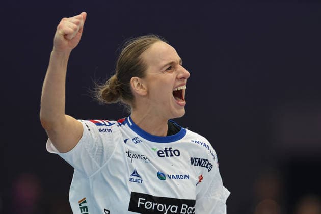 GER, Dortmund, 27th Wommen s World Championship 2025, Main Round, Group II 2 Round Round Serbia Serbia SRB vs Faroe Islands FRO 04 12 2025, Westfalenhalle, Dortmund, GER, Dortmund, 27th Wommen s World Championship 2025, Main Round, Group II 2 Round Round Serbia Serbia SRB vs Faroe Islands Faroe Islands FRO , pictured goal celebration jubilation, Pernille BRANDENBORG FRO 18 , nordphotoxGmbHx xMeuter nph00351