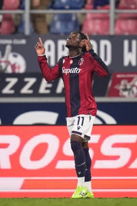 Bologna s Jonathan Rowe celebrates after scoring the 1-1 goal for his team during the round of 16 Frecciarossa Italian Cup 2025 2026 soccer match between Bologna and Parma at Renato DallÕAra Stadium in Bologna, North Italy, Thursday, December 4, 2025. Soccer  Copyright: xMassimoxPaolone LaPressex