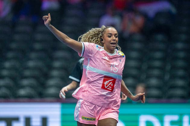 2025-12-04 France vs Austria ROTTERDAM, NETHERLANDS - DECEMBER 4: Marie Helene Sajka of France during the IHF Worldchampionship 2025 match for women, between France and Austria at Ahoy on December 4, 2025 in Rotterdam, Netherlands. Rotterdam Ahoy Netherlands Content not available for redistribution in The Netherlands directly or indirectly through any third parties. Copyright: xHenkxSeppenx