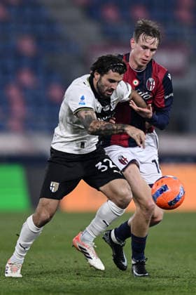 Db Bologna 04 12 2025 - Coppa Italia Bologna-Parma foto Daniele Buffa Image nella foto: Patrick Cutrone-Torbjorn Heggem 