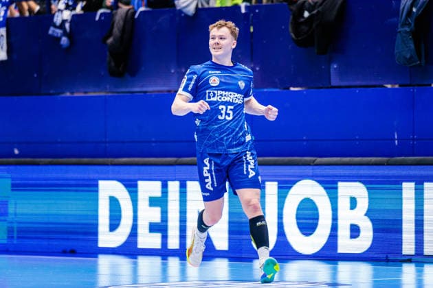 Jarnes Faust TBV Lemgo Lippe, 35 cheers is happy GER, TBV Lemgo Lippe vs SG Flensburg Handewitt, Handball, 1 Bundesliga, 15 Matchday, Season 2025 2026, 04 12 2025 GER, TBV Lemgo Lippe vs SG Flensburg Handewitt, Handball, 1 Bundesliga, 15 Matchday, Season 2025 2026, 04 12 2025 Lemgo Copyright: xEibner-Pressefoto JanxRollingerx EP_JSK