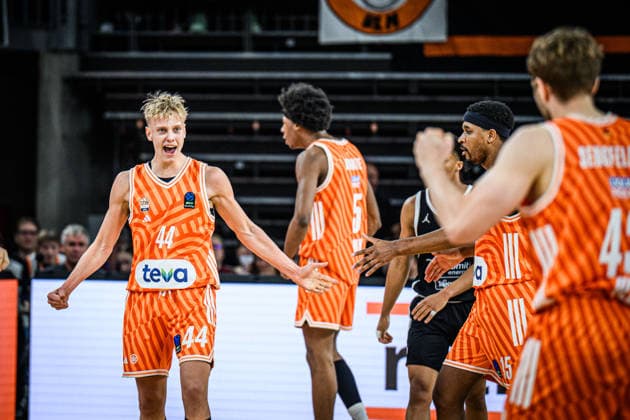 Teo Milicic ratiopharm ulm gestures during the Basketball Eurocup match between ratiopharm ulm and Dolomiti Energia Trento at ratiopharm Arena on December 4, 2025 in Neu Ulm, Germany Photo by Harry Langer DeFodi Images