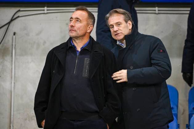 KRC Genk v RSC Anderlecht - Belgian Croky Cup GENK, BELGIUM - DECEMBER 04 : Branko Strupar and Eric Gerets during the Belgian Croky Cup round of 16 match between KRC Genk and RSC Anderlecht on December 4, 2025 in Genk, Belgium, 04 12 2025 Genk Belgium  Copyright: xVincentxKalutx
