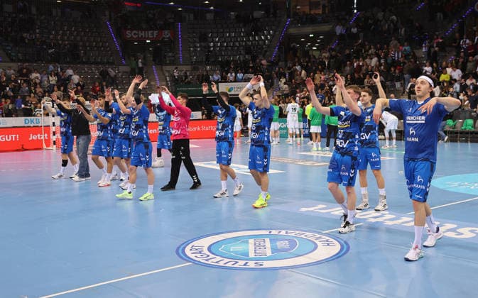 Stuttgart , Handball Daikin HBL Bundesliga TVB Stuttgart vs HSG Wetzlar , Cheers TVB