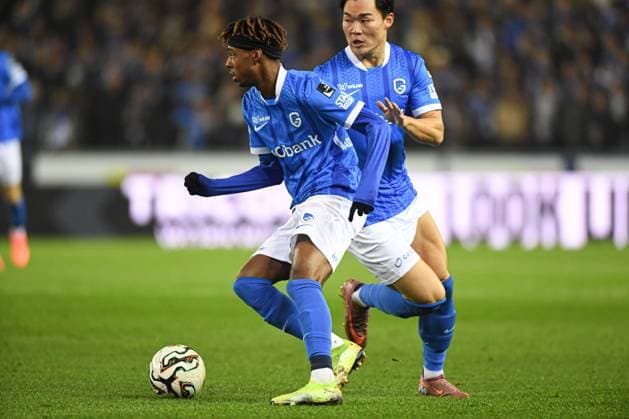 Genk s Noah Adedeji-Sternberg pictured in action during a soccer game between KRC Genk and RSC Anderlecht, in the 1 8 final of the Croky Cup Belgian cup, Thursday 04 December 2025 in Genk. JILLxDELSAUX  x146508835x