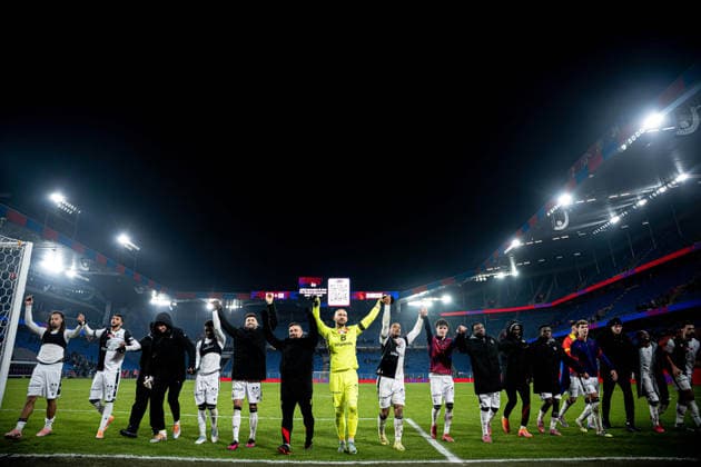 FC Basel 1893 celebrating after the Swiss Cup Round of 16 match between FC Grand-Saconnex and FC Basel 1893 at St. Jakob-Park, Basel, Switzerland. Copyright: xPriscilaxBütlerx xSPPx Sportspressphoto_SPR69808