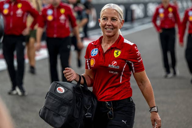 ABU DHABI, UNITED ARAB EMIRATES: Angela Cullen, Lewis Hamilton™s trainer, at the 2025 Formula 1 Abu Dhabi Grand Prix at the Yas Marina Circuit in Abu Dhabi, United Arab Emirates.