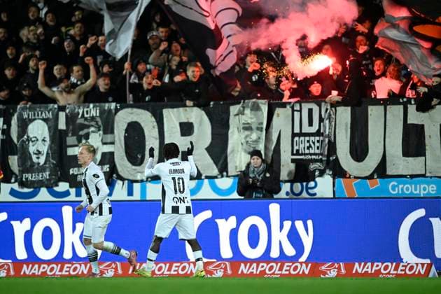 Sporting Charleroi v KV Mechelen - Belgian Croky Cup CHARLEROI, BELGIUM - DECEMBER 04 : Guiagon Parfait midfielder of Sporting Charleroi celebrates scoring a penalty during the Belgian Croky Cup round of 16 match between Sporting Charleroi and KV Mechelen on December 4, 2025 in Charleroi, Belgium, 04 12 2025 Charleroi Belgium  Copyright: xNicoxVereeckenx