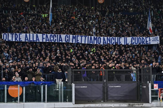 CALCIO - Coppa Italia - SS Lazio vs AC Milan Supporters of S.S. Lazio during the round of 16 of the Coppa Italia Frecciarossa between S.S. Lazio and A.C. Milan at the Olympic Stadium on December 4, 2025 in Rome, Italy. Rome Italy  Copyright: xIPAxSport ABACAx