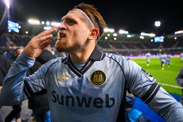 KRC Genk v RSC Anderlecht - Belgian Croky Cup GENK, BELGIUM - DECEMBER 04 : Bertaccini Adriano forward of RSC Anderlecht celebrating scoring a goal during the Belgian Croky Cup round of 16 match between KRC Genk and RSC Anderlecht on December 4, 2025 in Genk, Belgium, 04 12 2025 Genk Belgium  Copyright: xVincentxKalutx