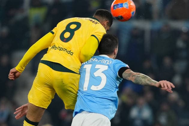 Ruben Loftus-Cheek of AC Milan and Alessio Romagnoli of SS Lazio compete for the ball during the Coppa Italia 2025 2026 football match between SS Lazio and AC Milan at Stadio Olimpico in Rome (Italy), December 4, 2025. AntoniettaxBaldassarre