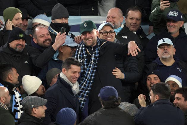 CALCIO - Coppa Italia - SS Lazio vs AC Milan Rome, Italy - December 4, 2025: Sergej Milinkovic-Savic sitting in the stands among the fans to watch the match Coppa Italia 2025-2026 round of 16 - football match between SS Lazio vs AC Milan at Olympic Stadium. Rome Italy  Copyright: xIPAxSport ABACAx