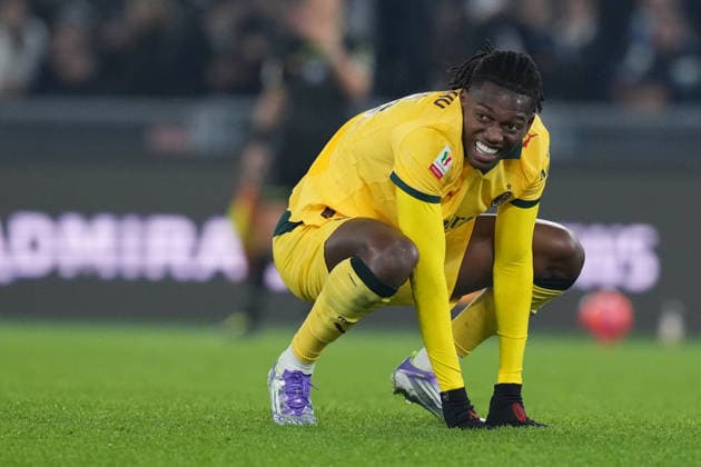 AC Milan™s Rafael Leao during the Frecciarossa Italian Cup 2025 2026 soccer match between Lazio and Milan at the Rome s Olympic stadium, Italy - Thursday December 04, 2025 - Soccer ( Photo by Alfredo Falcone LaPresse )  Copyright: xAlfredoxFalcone LaPressex