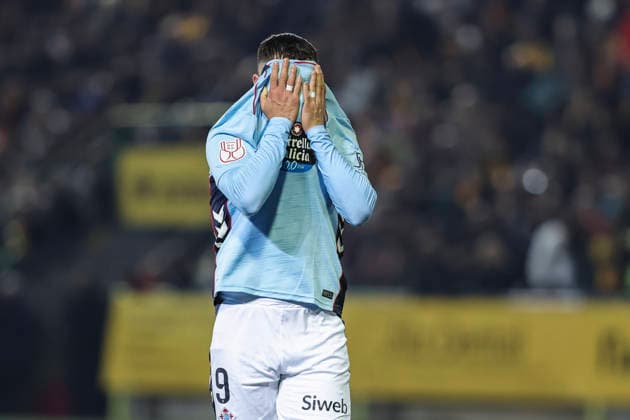 December 4, 2025, Barcelona, Barcelona, SPAIN: Ferran Jutgla of RC Celta de Vigo gestures during the Spanish Cup, Copa del Rey, second round football match played between UE Sant Andreu and RC Celta at Narcis Sala stadium on December 04, 2025 in Barcelona, Spain. Barcelona SPAIN - ZUMAa181 20251204_zaa_a181_102 Copyright: xJavierxBorregox