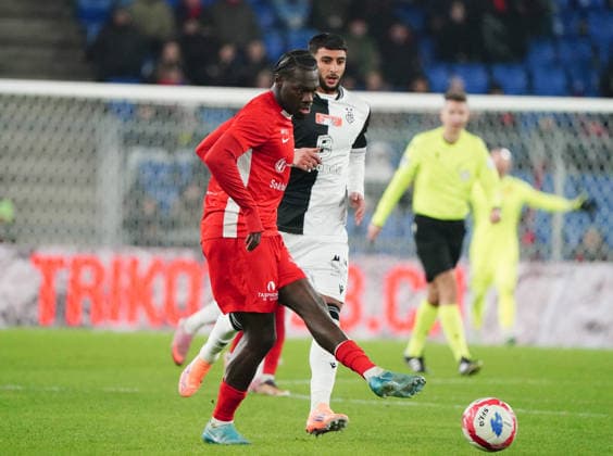 04 12 2025 Basel Switzerland Soccer Men Season 2025 2026 Cup FC Basel FC Grand Saconnex 3 1 Picture Gabriel Passi Mafuta FC Grand Saconnex Action Single Image