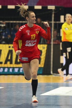 GER, Dortmund, 27th Wommen s World Championship 2025, Main Round, Group II, 2 Round Round Montenegro MNE vs Germany GER 04 12 2025, Westfalenhalle, Dortmund, GER, Dortmund, 27th Wommen s World Championship 2025, Main Round, Group II, 2 Round Round Montenegro MNE vs Germany GER , pictured Goal cheer cheer cheer cheer, Dijana TRIVIÄÜ MNE 13 , nordphotoxGmbHx xMeuter nph00351