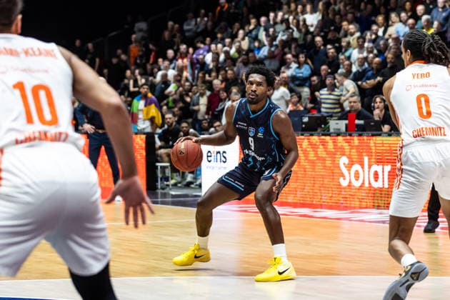 GER, BKT EuroCup, Season 2025 2026, Niners Chemnitz Turk Telekom Ankara 04 12 2025, Messe, Chemnitz, GER, BKT EuroCup, Season 2025 2026, Niners Chemnitz Turk Telekom Ankara Jaleen Smith Turk Telekom Ankara 9 Photo Alexander Trienitz Chemnitz Messe Sachsen Germany