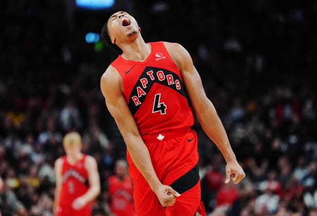 December 4, 2025, Toronto, On, Canada: Toronto Raptors Scottie Barnes (4) reacts after a missed shot against the Los Angeles Lakers during second half NBA, Basketball Herren, USA basketball action in Toronto on Thursday, Dec. 4, 2025. Canada News - December 4, 2025  - ZUMAc35_ 20251204_zaf_c35_146 Copyright: xFrankxGunnx
