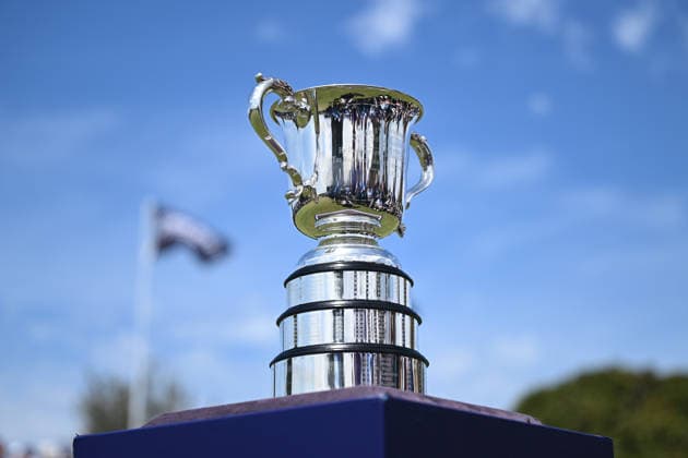 GOLF AUSTRALIAN OPEN, The Australian Open trophy on display in round two of the Australian Open Golf tournament at the Royal Melbourne Golf Club in Melbourne, Friday, December 5, 2025. ( NO ARCHIVING, EDITORIAL USE ONLY MELBOURNE VICTORIA AUSTRALIA  Copyright: xJAMESxROSSx 20251205113572668324