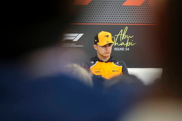 F1 Grand Prix Of Abu Dhabi 2025 - Previews - Press Confernece Lando Norris of the United Kingdom in the during a press conference, PK, Pressekonferenz event, the F1 racing driver of McLaren Formula One team in Yas Marina Circuit ahead of the 2025 Grand Prix of Abu Dhabi. Abu Dhabi, United Arab Emirates on December 4, 2025 Abu Dhabi United Arab Emirates  Copyright: xNicolasxEconomoux originalFilename:economou-notitle251204_nptSc.jpg