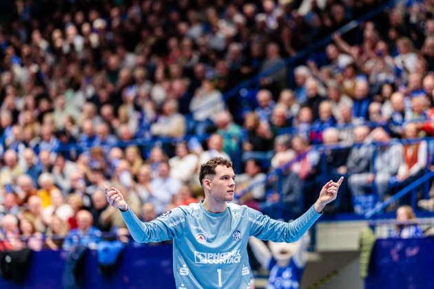 Constantin Moestl TBV Lemgo Lippe, 01 jubelt freut sich GER, TBV Lemgo Lippe vs SG Flensburg Handewitt, Handball, 1 Bundesliga, 15 Matchday, Season 2025 2026, 04 12 2025 GER, TBV Lemgo Lippe vs SG Flensburg Handewitt, Handball, 1 Bundesliga, 15 Matchday, Season 2025 2026, 04 12 2025 Lemgo Copyright: xEibner-Pressefoto JanxRollingerx EP_JSK
