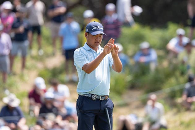 December 5, 2025, Melbourne, Victoria, Australia: Kazuma Kobori of New Zealand prepares to putt on day two of the 2025 Crown Australian Open at The Royal Melbourne Golf Club in Melbourne, Victoria, Australia. Melbourne Australia - ZUMAl303 20251205_aaf_l303_013 Copyright: xSydneyxLowx