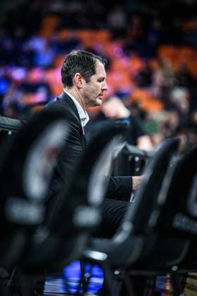 Head Coach Ty Harrelson ratiopharm ulm Looks on during the Basketball Eurocup match between ratiopharm ulm and Dolomiti Energia Trento at ratiopharm Arena on December 4, 2025 in Neu Ulm, Germany Photo by Harry Langer DeFodi Images