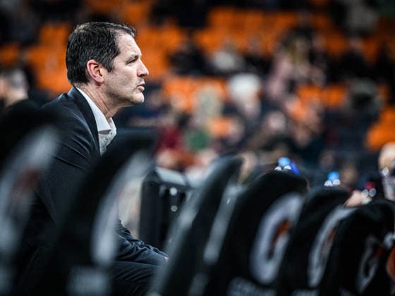 Head Coach Ty Harrelson ratiopharm ulm Looks on during the Basketball Eurocup match between ratiopharm ulm and Dolomiti Energia Trento at ratiopharm Arena on December 4, 2025 in Neu Ulm, Germany Photo by Harry Langer DeFodi Images