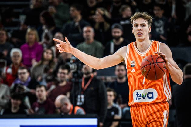 Tobias Jensen ratiopharm ulm controls the Ball during the Basketball Eurocup match between ratiopharm ulm and Dolomiti Energia Trento at ratiopharm Arena on December 4, 2025 in Neu Ulm, Germany Photo by Harry Langer DeFodi Images