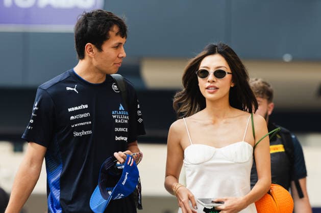 December 5, 2025, Abu Dhabi, Abu Dhabi, United Arab Emirates: 23 ALEXANDER ALEX ALBON (THA, Williams Racing F1 Team) with his girlfriend LILI MUNI HE arriving at the paddock during Free Practice Day (Friday) at the Formula 1 Etihad Airways Abu Dhabi Prix 2025 at the Yas Marina Circuit in Abu Dhabi, United Arab Emirates Abu Dhabi United Arab Emirates - ZUMAr193 20251205_zsp_r193_010 Copyright: xSaraxRuffonix
