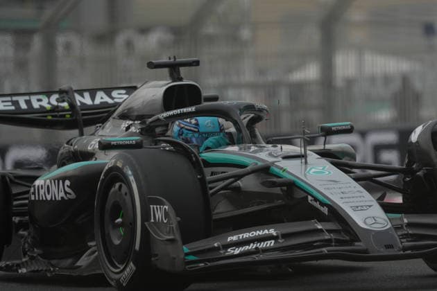 Formula 1 Etihad Airways Abu Dhabi Grand Prix 2025 05 12 2025, Yas Marina Circuit, Abu Dhabi, Formula 1 Etihad Airways Abu Dhabi Grand Prix 2025 , pictured George Russell GBR , Mercedes AMG Petronas Formula One Team nordphotoxGmbHx xBratic nph00250
