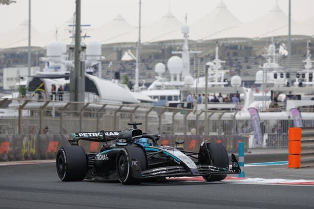 F1 - ABU DHABI GRAND PRIX 2025 63 RUSSELL George (gbr), Mercedes AMG F1 Team W16, action during the 2025 Formula 1 Abu Dhabi Grand Prix, 24th round of the 2025 FIA Formula One World Championship, WM, Weltmeisterschaft from December 05 to 07, 2025 on the Yas Marina Circuit, in Abu Dhabi, United Arab Emirates - Abu DhabiUnited Arab Emirates  Copyright: xDPPIx