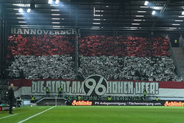 Soccer 2 Bundesliga 15 Matchday SC Preußen Münster Hannover 96 on 05 12 2025 at LVM Preußenstadion in Münster Choreography in the fan block of Hannover 96 DFL regulations prohibit any use of photographs as image sequences and or quasi video xRx