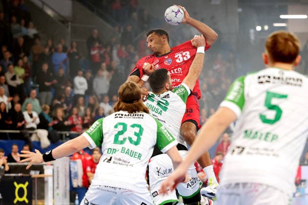 05 12 2025, Germany, Bietigheim, Handball 2 Bundesliga, SG BBM Bietigheim vs HC Oppenweiler Backnang, Djibril M Bengue BBM