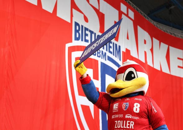05 12 2025, Germany, Bietigheim, Handball 2 Bundesliga, SG BBM Bietigheim vs HC Oppenweiler Backnang, Mascot Viaduck BBM