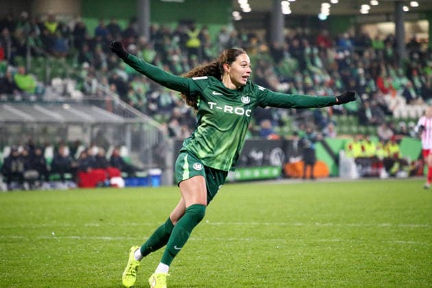 Germany Womens Bundesliga 2025 26, 12 Matchday VfL Wolfsburg VS SC Freiburg AOK Stadion Wolfsburg Goal celebration Kessya Bussy VfL Wolfsburg Women, 19 Copyright: xAymanxAlahmedx