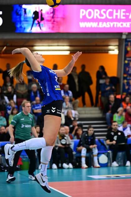 Match scene 1 Volleyball Bundesliga Women Allianz MTV Stuttgart vs VfB Suhl LOTTO Thüringen, on 05 12 2025 Volleyball match scene Copyright: xMichaelxGelhardtx